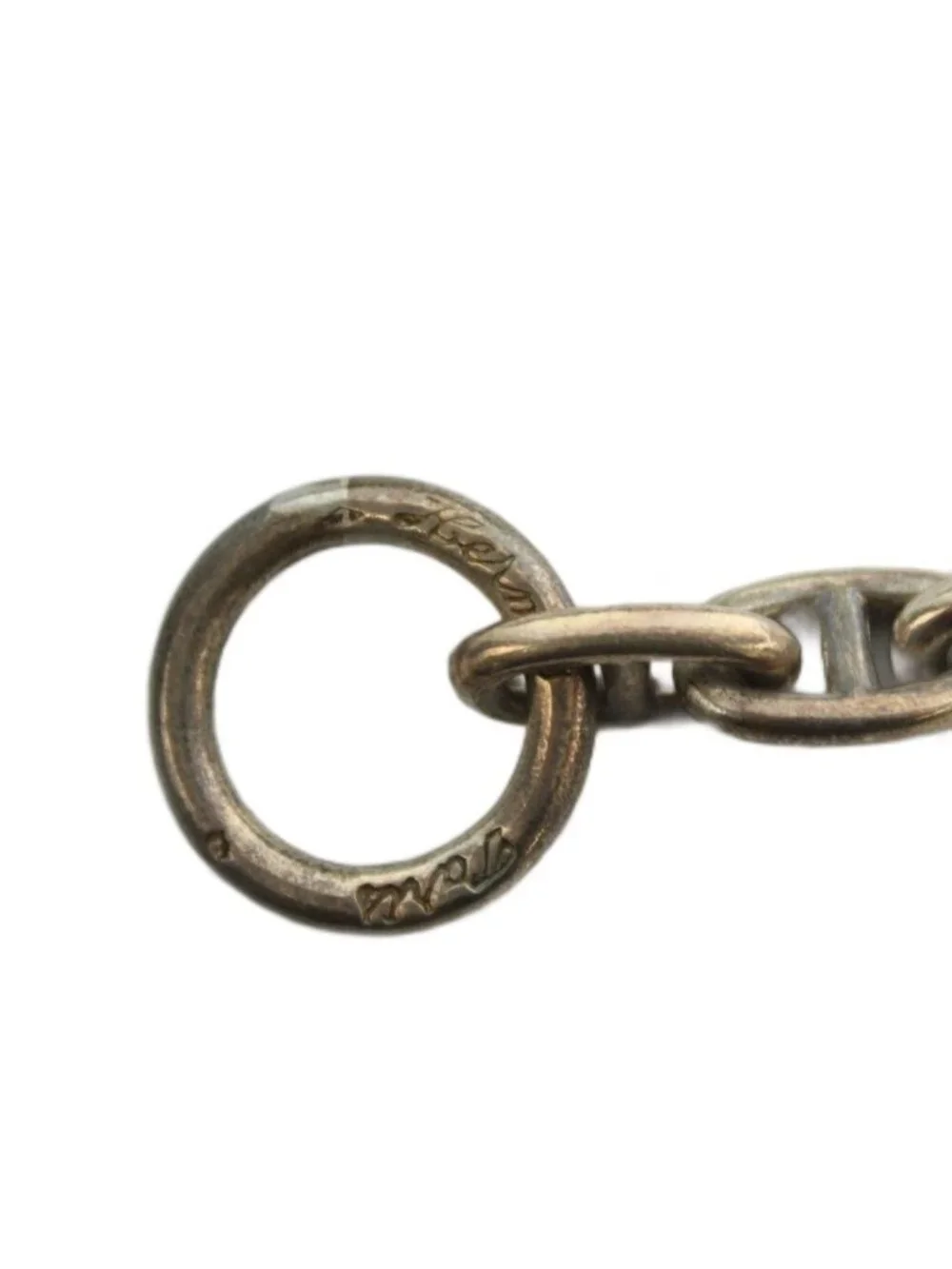 Hermes Vintage Chaine D'ancre MM 16 Links Cursive Stamp Bracelet Chain Silver